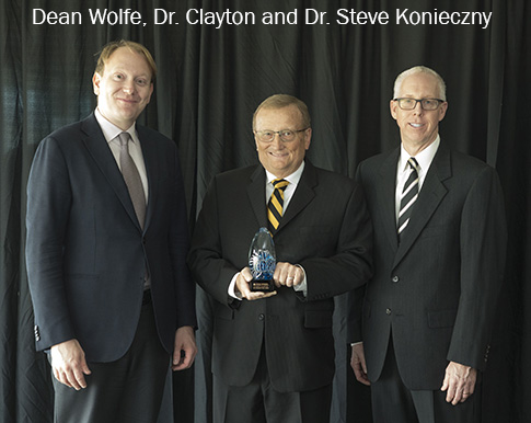 Dean Wolfe, Dr. Donald Clayton and Dr. Stephen Konieczny, Interim Dept Head